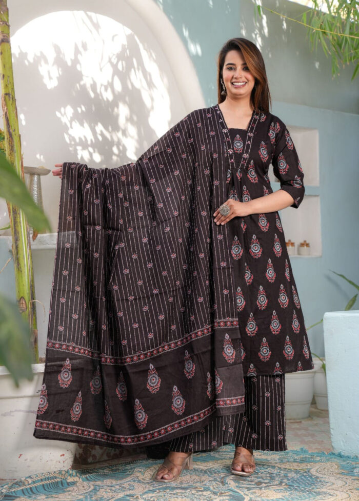 Cotton Printed Dupatta Set